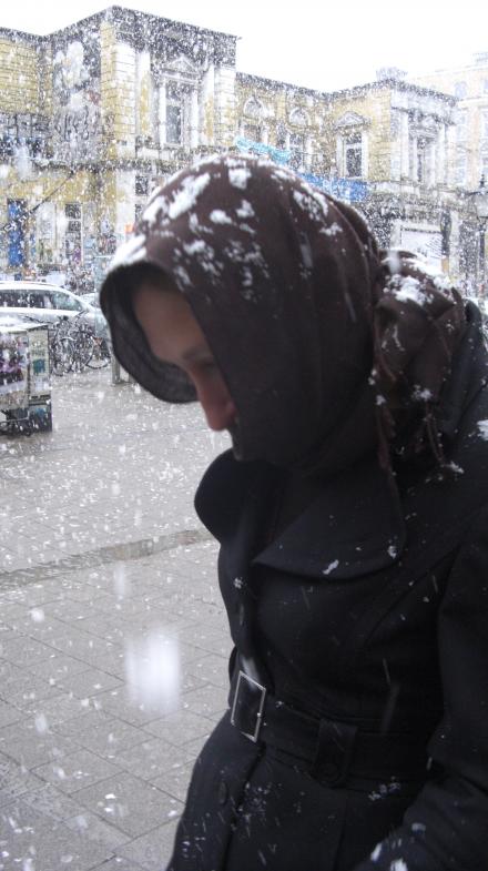 Schneetreiben in Hamburg