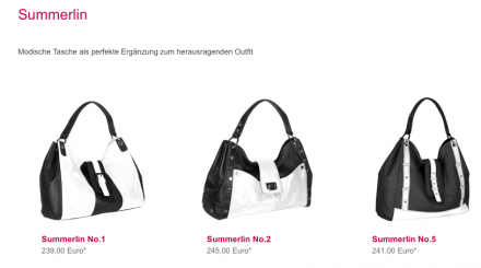 Konfiguration Handtasche bei Tanner & Tailor
