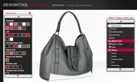 Konfiguration Handtasche bei Tanner & Tailor