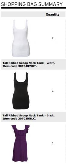 Topshop Einkäufe